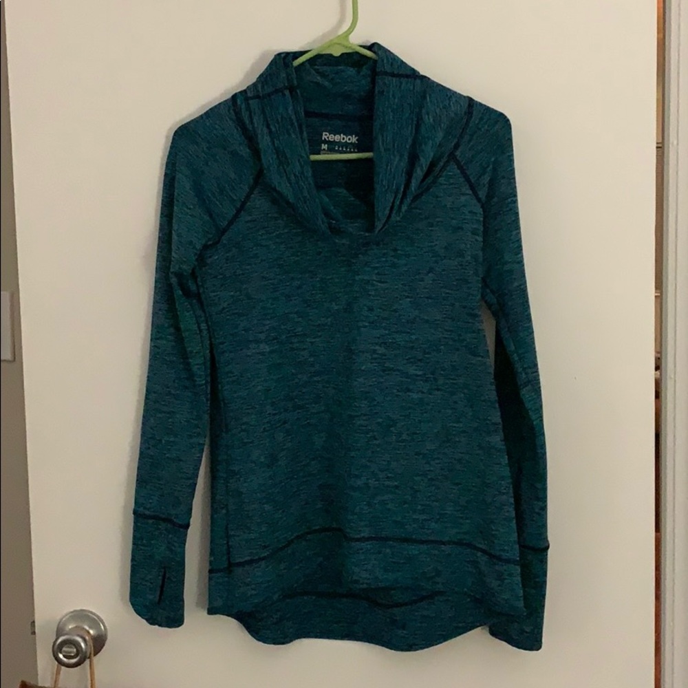 Medium Blue/teal Reebok athletic cowl neck shirt